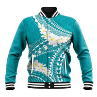 Polynesian Vintage Floral Baseball Jacket Teal Motifs LT7 Unisex Teal - Polynesian Pride