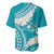 Polynesian Vintage Floral Baseball Jersey Teal Motifs - Polynesian Pride