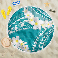 Polynesian Vintage Floral Beach Blanket Teal Motifs - Polynesian Pride