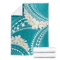 Polynesian Vintage Floral Blanket Teal Motifs - Polynesian Pride