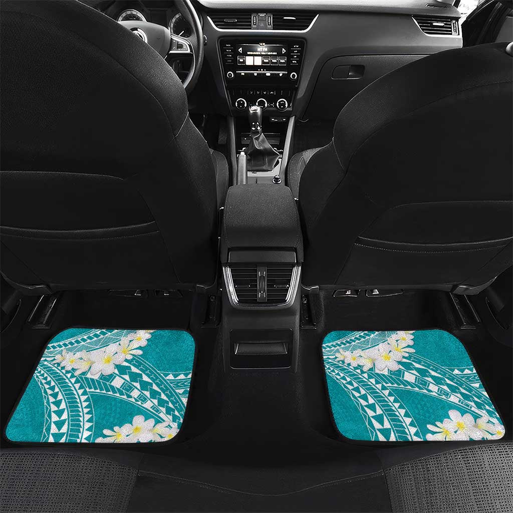Polynesian Vintage Floral Car Mats Teal Motifs - Polynesian Pride