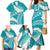 Polynesian Vintage Floral Family Matching Mermaid Dress and Hawaiian Shirt Teal Motifs - Polynesian Pride