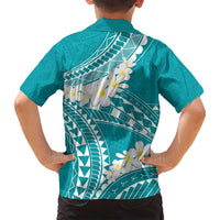Polynesian Vintage Floral Family Matching Puletasi and Hawaiian Shirt Teal Motifs LT7 - Polynesian Pride