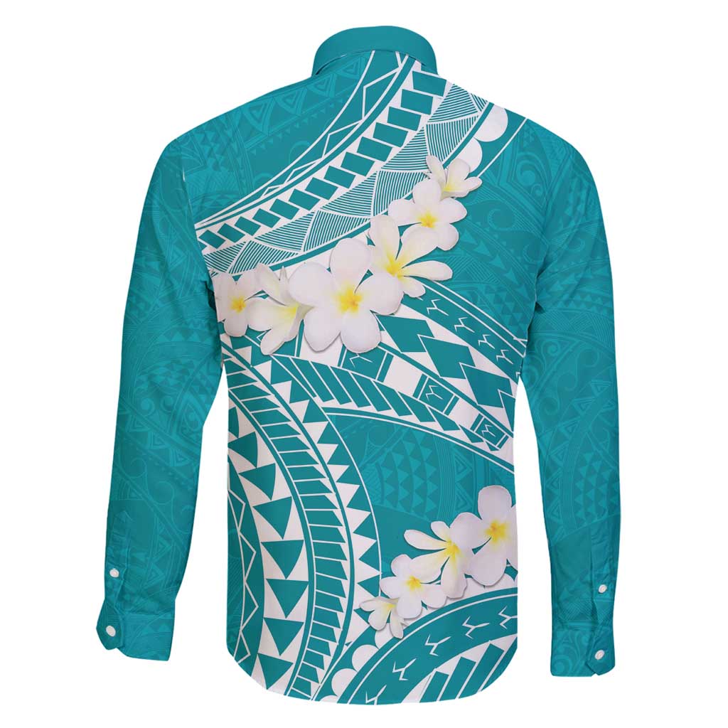 Polynesian Vintage Floral Family Matching Puletasi and Hawaiian Shirt Teal Motifs LT7 - Polynesian Pride