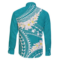Polynesian Vintage Floral Family Matching Puletasi and Hawaiian Shirt Teal Motifs LT7 - Polynesian Pride