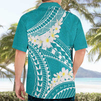 Polynesian Vintage Floral Hawaiian Shirt Teal Motifs - Polynesian Pride