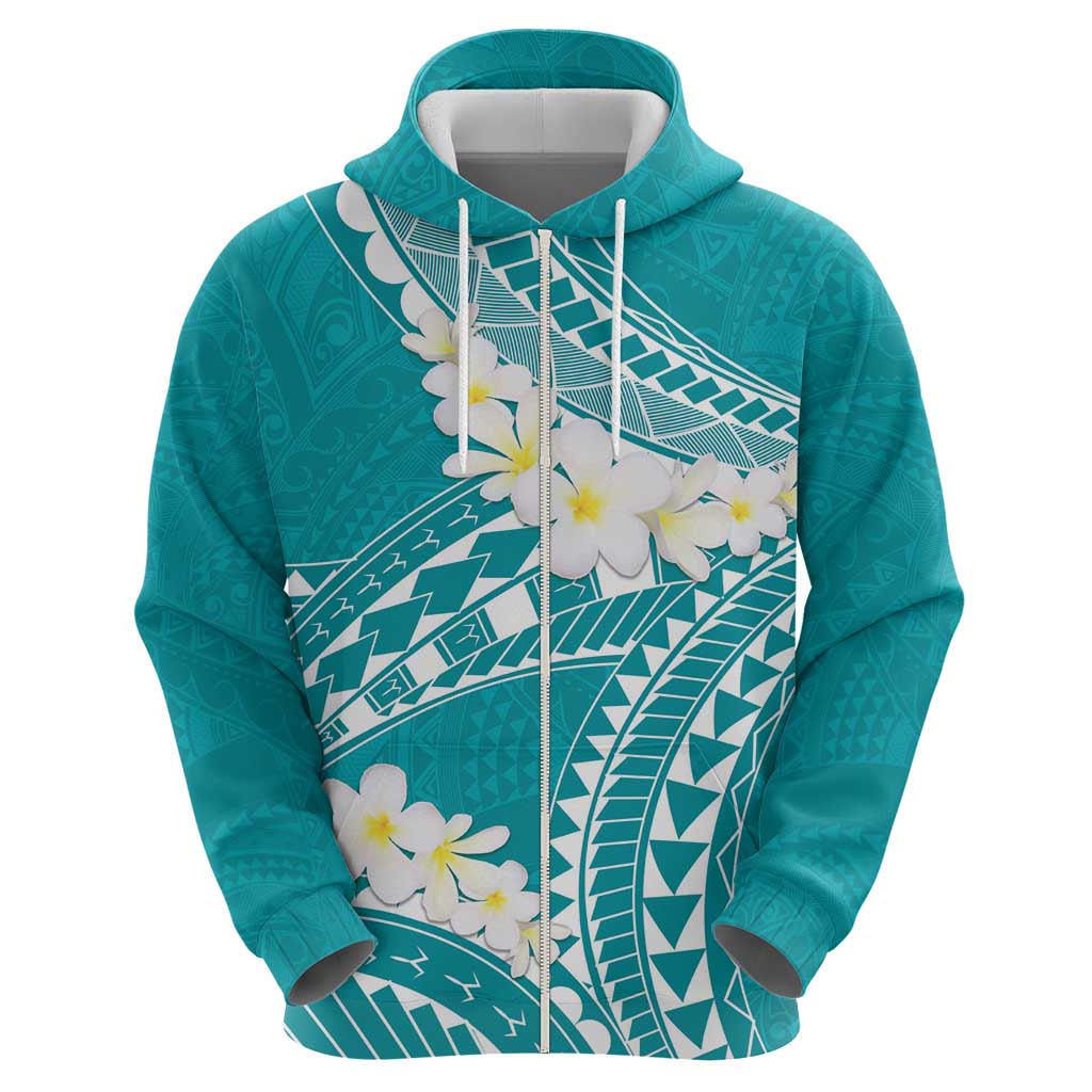 Polynesian Vintage Floral Hoodie Teal Motifs - Polynesian Pride