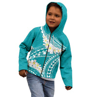 Polynesian Vintage Floral Kid Hoodie Teal Motifs - Polynesian Pride
