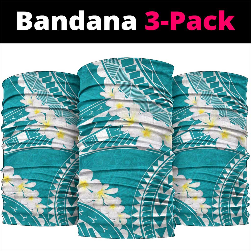 Polynesian Vintage Floral Neck Gaiter Teal Motifs - Polynesian Pride