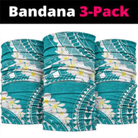 Polynesian Vintage Floral Neck Gaiter Teal Motifs - Polynesian Pride