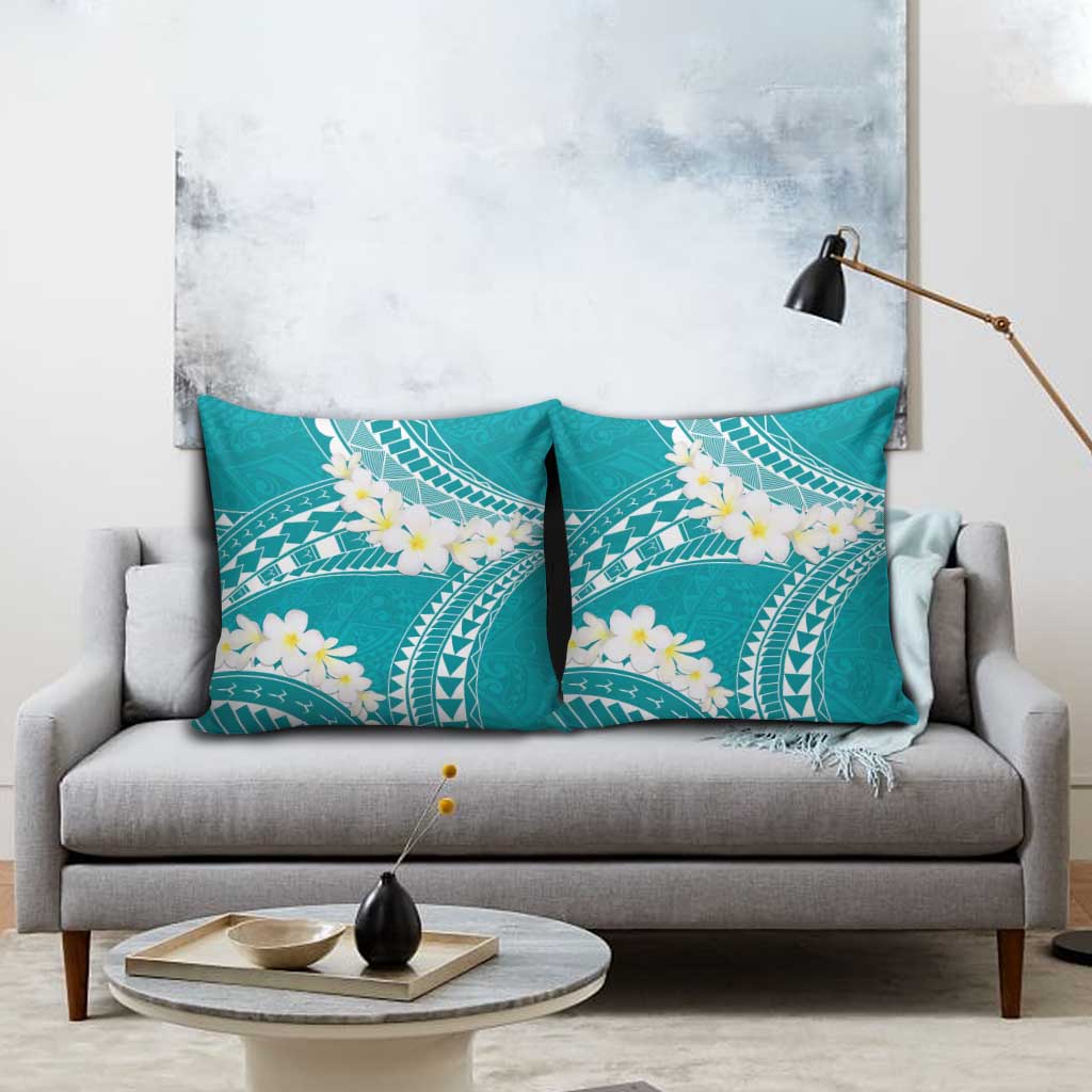 Polynesian Vintage Floral Pillow Cover Teal Motifs - Polynesian Pride