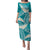 Polynesian Vintage Floral Puletasi Teal Motifs - Polynesian Pride