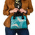 Polynesian Vintage Floral Shoulder Handbag Teal Motifs - Polynesian Pride