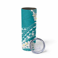 Polynesian Vintage Floral Skinny Tumbler Teal Motifs - Polynesian Pride