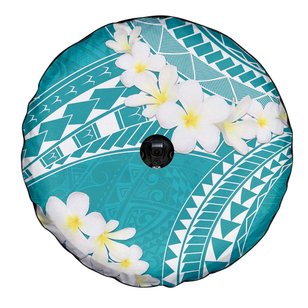 Polynesian Vintage Floral Spare Tire Cover Teal Motifs - Polynesian Pride