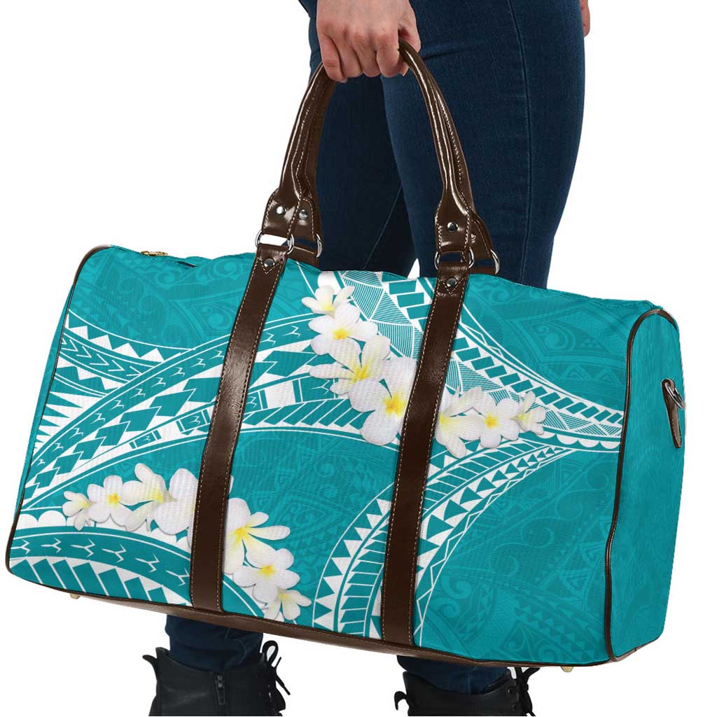 Polynesian Vintage Floral Travel Bag Teal Motifs - Polynesian Pride