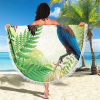 New Zealand Maori Mahuru Beach Blanket Tui With Pikawakawa Spring Colors LT7 - Polynesian Pride