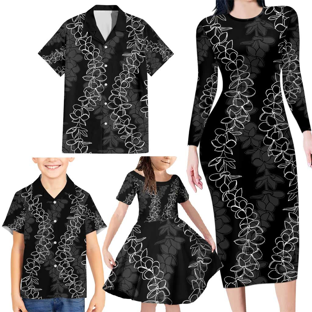 Hawaii Plumeria Lei Family Matching Long Sleeve Bodycon Dress and Hawaiian Shirt Aloha Festive Vibe LT7 - Polynesian Pride