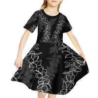 Hawaii Plumeria Lei Kid Short Sleeve Dress Aloha Festive Vibe