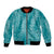 Hawaii Plumeria Lei Bomber Jacket Aloha Festive Vibe - Teal