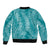 Hawaii Plumeria Lei Bomber Jacket Aloha Festive Vibe - Teal