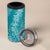 Hawaii Plumeria Lei 4 in 1 Can Cooler Tumbler Aloha Festive Vibe - Teal