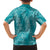 Hawaii Plumeria Lei Family Matching Puletasi and Hawaiian Shirt Aloha Festive Vibe - Teal