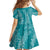 Hawaii Plumeria Lei Family Matching Puletasi and Hawaiian Shirt Aloha Festive Vibe - Teal