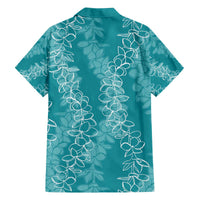 Hawaii Plumeria Lei Family Matching Puletasi and Hawaiian Shirt Aloha Festive Vibe - Teal LT7 - Polynesian Pride