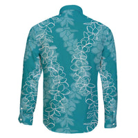Hawaii Plumeria Lei Family Matching Puletasi and Hawaiian Shirt Aloha Festive Vibe - Teal LT7 - Polynesian Pride