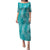 Hawaii Plumeria Lei Family Matching Puletasi and Hawaiian Shirt Aloha Festive Vibe - Teal