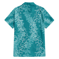 Hawaii Plumeria Lei Family Matching Short Sleeve Bodycon Dress and Hawaiian Shirt Aloha Festive Vibe - Teal LT7 - Polynesian Pride