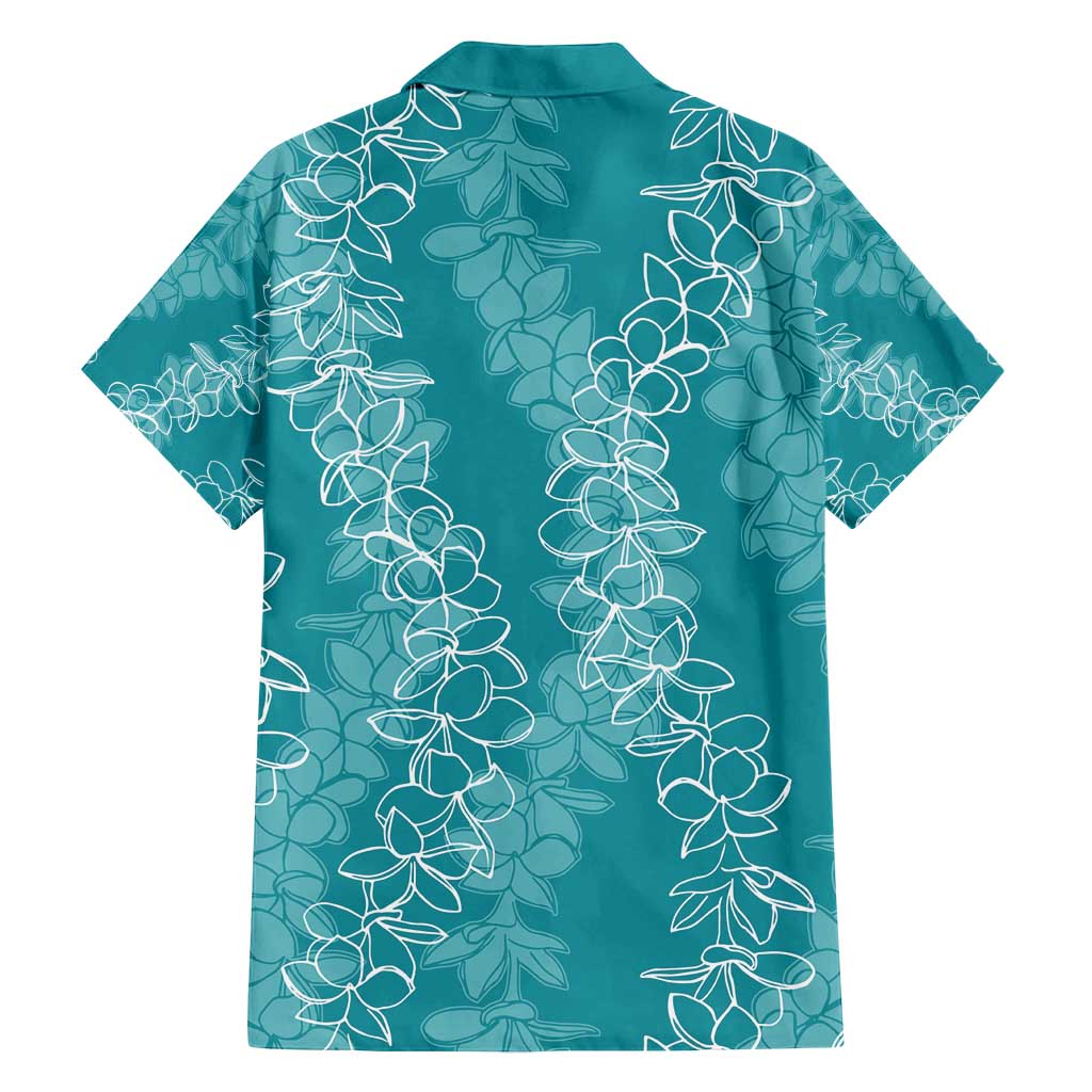 Hawaii Plumeria Lei Family Matching Summer Maxi Dress and Hawaiian Shirt Aloha Festive Vibe - Teal