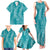 Hawaii Plumeria Lei Family Matching Tank Maxi Dress and Hawaiian Shirt Aloha Festive Vibe - Teal