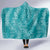 Hawaii Plumeria Lei Hooded Blanket Aloha Festive Vibe - Teal