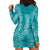 Hawaii Plumeria Lei Hoodie Dress Aloha Festive Vibe - Teal