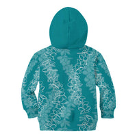Hawaii Plumeria Lei Kid Hoodie Aloha Festive Vibe - Teal
