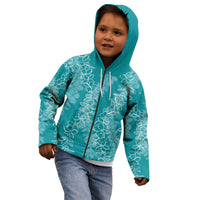 Hawaii Plumeria Lei Kid Hoodie Aloha Festive Vibe - Teal