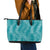 Hawaii Plumeria Lei Leather Tote Bag Aloha Festive Vibe - Teal