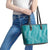 Hawaii Plumeria Lei Leather Tote Bag Aloha Festive Vibe - Teal