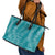 Hawaii Plumeria Lei Leather Tote Bag Aloha Festive Vibe - Teal