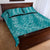 Hawaii Plumeria Lei Quilt Bed Set Aloha Festive Vibe - Teal