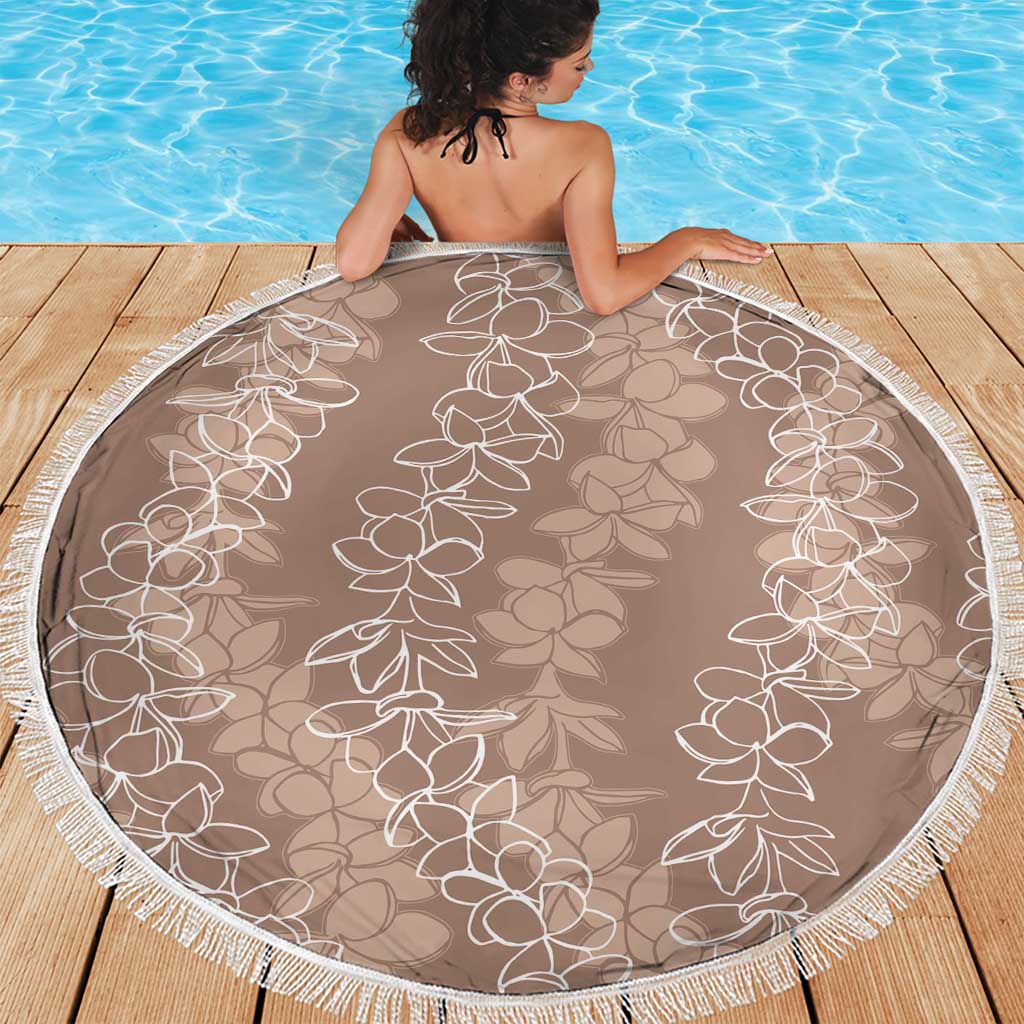 Hawaii Plumeria Lei Beach Blanket Aloha Festive Vibe - Beige