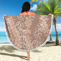 Hawaii Plumeria Lei Beach Blanket Aloha Festive Vibe - Beige