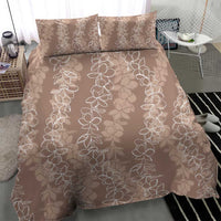 Hawaii Plumeria Lei Bedding Set Aloha Festive Vibe - Beige