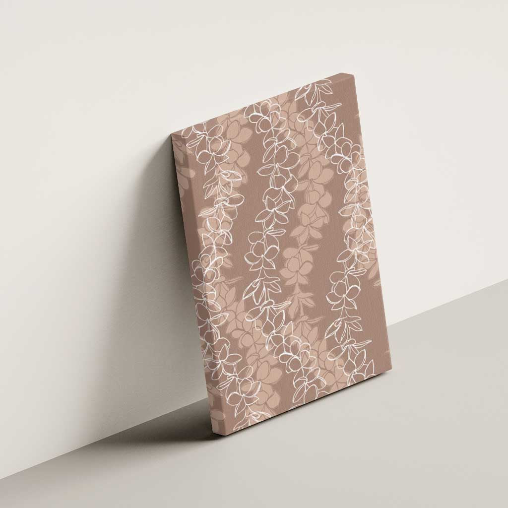 Hawaii Plumeria Lei Canvas Wall Art Aloha Festive Vibe - Beige