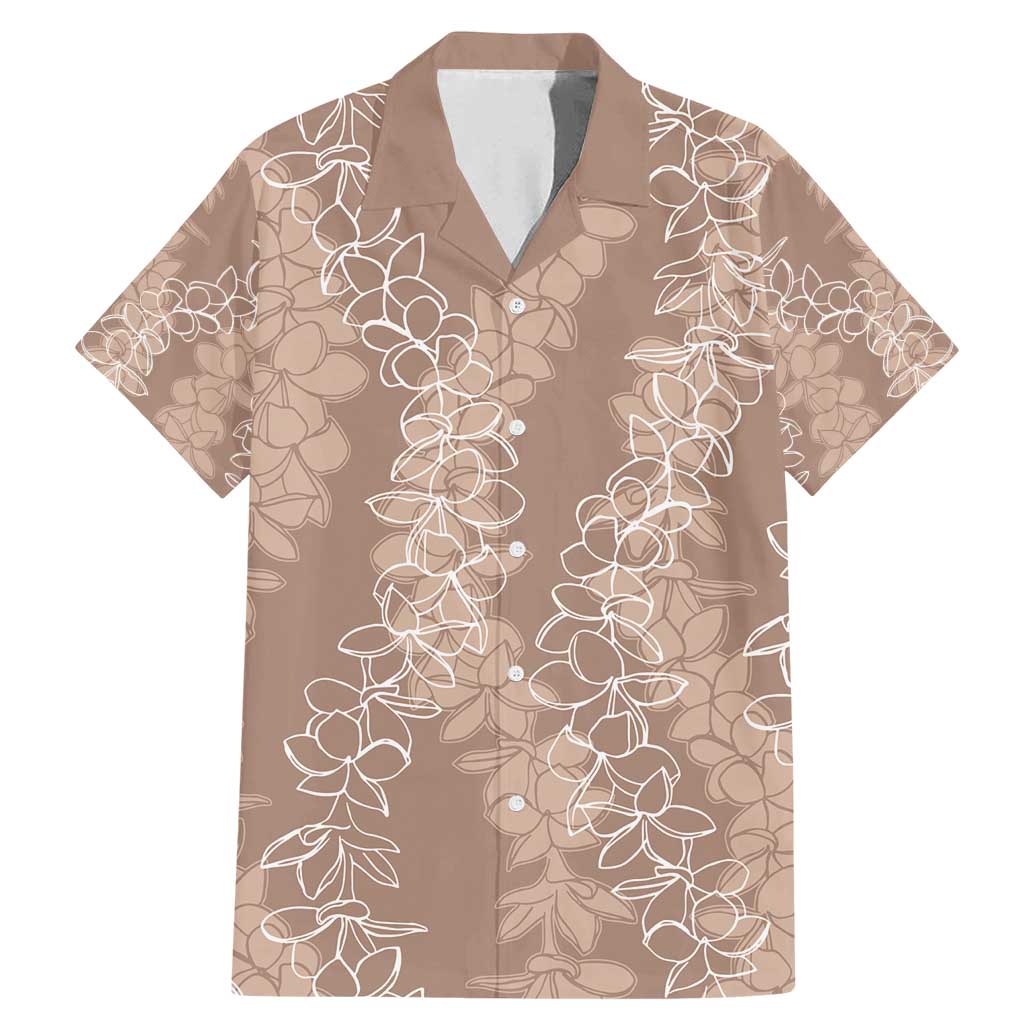 Hawaii Plumeria Lei Family Matching Mermaid Dress and Hawaiian Shirt Aloha Festive Vibe - Beige LT7 Dad's Shirt - Short Sleeve Beige - Polynesian Pride