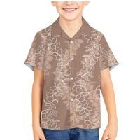 Hawaii Plumeria Lei Family Matching Mermaid Dress and Hawaiian Shirt Aloha Festive Vibe - Beige LT7 Son's Shirt Beige - Polynesian Pride