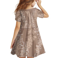 Hawaii Plumeria Lei Family Matching Off Shoulder Short Dress and Hawaiian Shirt Aloha Festive Vibe - Beige