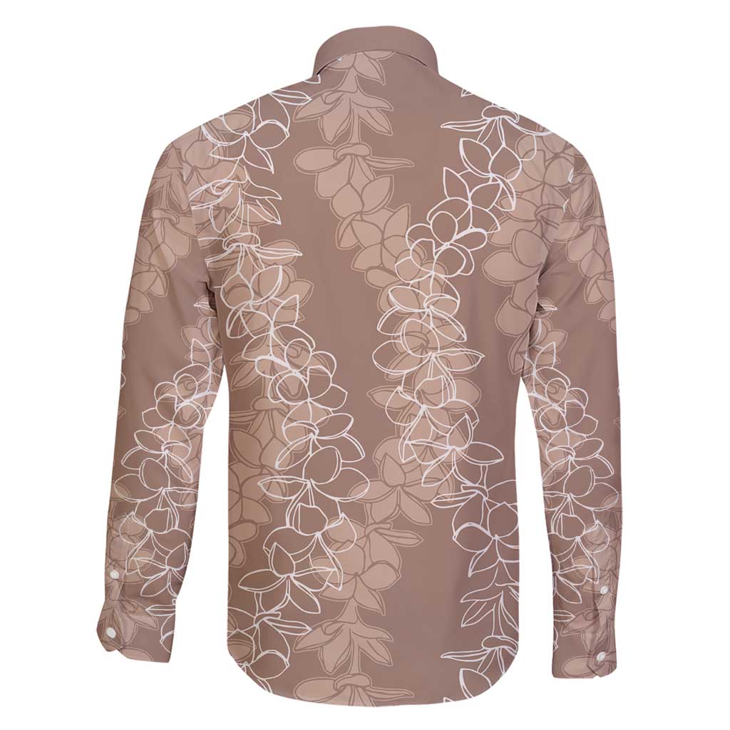 Hawaii Plumeria Lei Family Matching Short Sleeve Bodycon Dress and Hawaiian Shirt Aloha Festive Vibe - Beige LT7 - Polynesian Pride